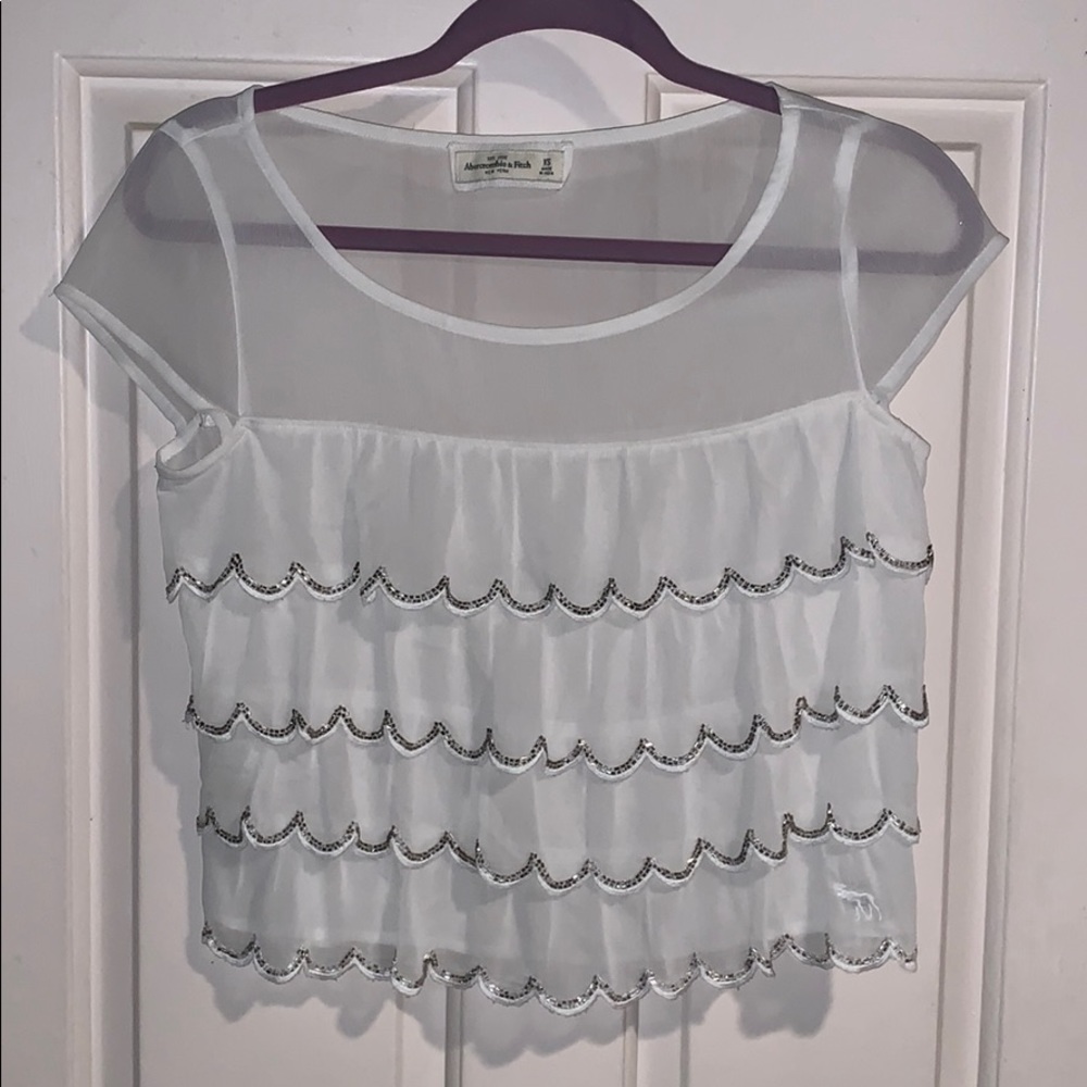 Abercrombie And Fitch Sheer Satin layered top